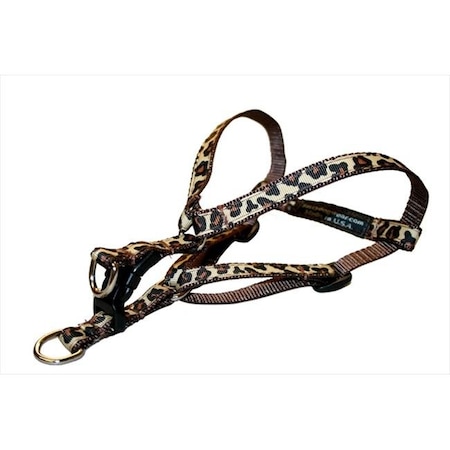 Sassy Dog Wear LEOPARD-NATURAL1-H Leopard Dog Harness; Natural - Extra Small